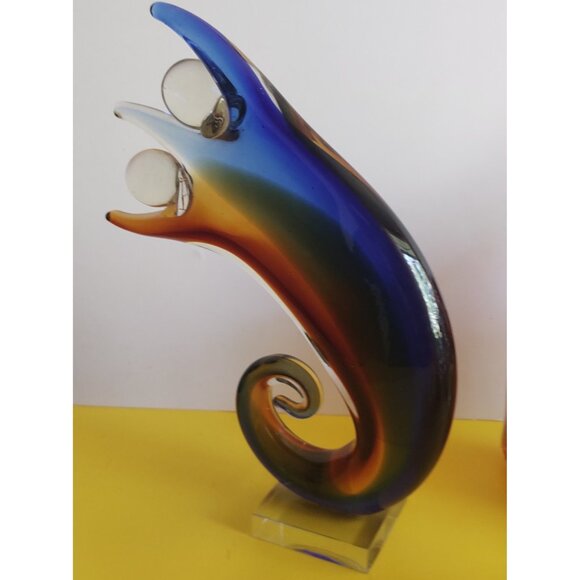 Amazing Murano Glass Tango Alto Lovers Sculpture Calcedonia 12.75" Tall - Picture 1 of 14